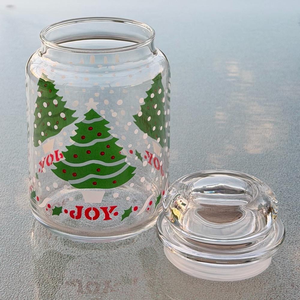 Christmas Tree Joy Retro Glass Apothecary Jar with Knob Lid - Picture 5 of 8